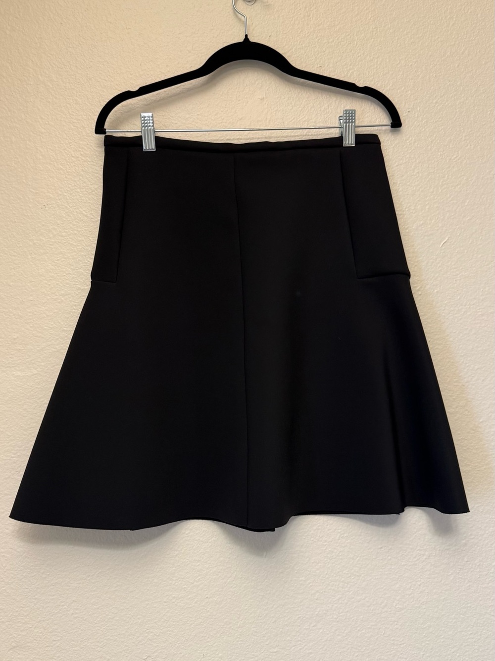 COS Black A-Line Scuba Material Flared Skirt
